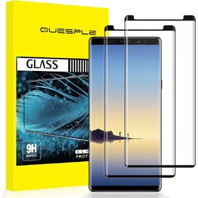 2 Pack Shatterproof Premium Tempered Glass Film for Samsung Galaxy Note 8 Screen Protector, 3D Curved, Easy Installation, Case-Friendly
