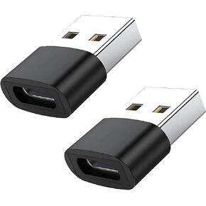 USB to USB C Adapter(2 Pack),USB C Female to A Male Super Charger Converter Type C OTG Adapter Charge Converter for iPhone 15 14 13 Plus Pro Max,Apple Watch 7 8 9,Samsung Galaxy S23 S24,Pad Air,Black