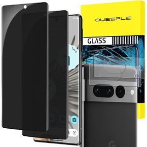 2+2 Pack for Google Pixel 7 Pro Privacy Screen Protector + Camera Lens Protector, 9H Hardness Anti-Spy Tempered Glass, Zero Bubble, 0.33mm High Sensitivity, Case Friendly