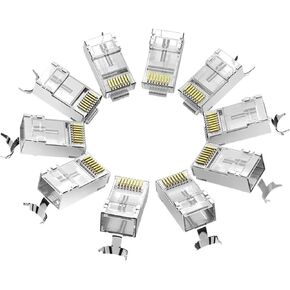 Cat7 RJ45 Connector Cat7/6/5e STP 8P8C Modular Ethernet Cable Head Plug for Network RJ 45 Crimper Connectors(50PCS,UTP-Cat.6)