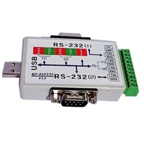 Industrial USB to 2 Ports RS232 TTL Serial COM Converter Adapter FT232RL 1Mbps with 1.5m Cable