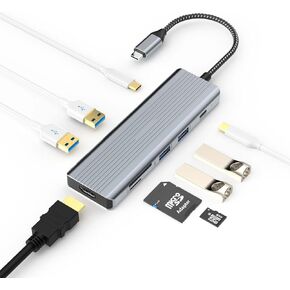 Tiergrade USB C Hub Multiport Adapter 9 in 1, Type C Docking Station with 4K HDMI, 100W PD, 2*USB 3.0, 2*USB 2.0, SD Card Reader