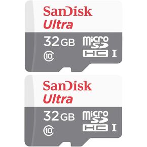 SanDisk 32GB Ultra (2 Pack) MicroSD Class 10 100MB/s Micro SDXC Memory Card SDSQUNR-032G Bundle with (1) GoRAM Reader (32GB, 2 Pack)