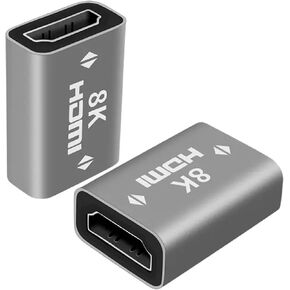 8K HDMI Coupler,HDMI Female to Female Adapter Connector, Supports 8K@60Hz,4K@120Hz for Laptop, PC,HDTV,Monitor,2 Pack