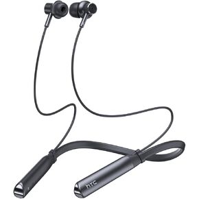 HTC Neckband Bluetooth Headphones, Bluetooth 5.3 Wireless Headphones Stereo Bass in-Ear Headsets with Mic, IPX5 Waterproof Earbuds, Neckband Earphones for Sport, Workout
