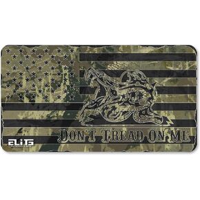 MFG Surface CAMO #3 Gadsden Don't Tread ON ME USA Flag Gun Cleaning MAT 12inch x 22inch. Made in The USA. Free Wallet Bottle Opener Included.
