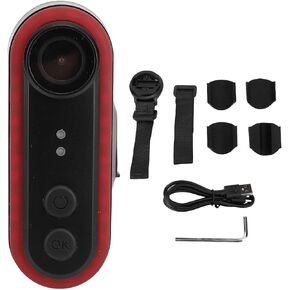 1080P Bike Camera, 150 Degree Wide Angle Rechargeable Cycling Sports Rear View Camera with Tail Light (16GB)