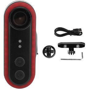Bike Camera, 1080P HD Wide Angle Loop Recording Bike Rear View Video Camera with Tail Light (64GB)