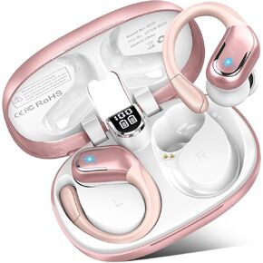 Wireless Earbud, 2025 New Bluetooth 5.4 Headphones 75Hrs Playtime, Bluetooth Earbuds Deep Bass Noise Cancelling Mic, Ear Bud with Sport Earhooks, IP7 Waterproof Wireless Earphones for Workout/Running