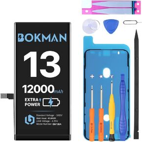 bokman for iPhone 12 Pro Max Battery Replacement, High Capacity 12000mAh Li-ion Polymer Battery with All Tool Kits