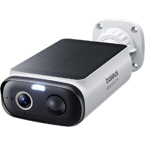 Baseus Solar Security Cameras Wireless Outdoor S1 Lite, 2K QHD, Continuous Power, Color Night Vision, AI Human Detection, IP67, No Monthly Fee, Local Storage, Works with Alexa & Google Home