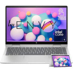 HP Envy X360 2-in-1 الكمبيوتر المحمول | 14 بوصة شاشة اللمس | Intel Core 5 ، معالج 10 نواة | 8GB RAM ، 512GB SSD | لوحة المفاتيح الخلفية | wifi-6 | قارئ بصمات الأصابع | Intel Graphics | ويندوز 11 | فضي