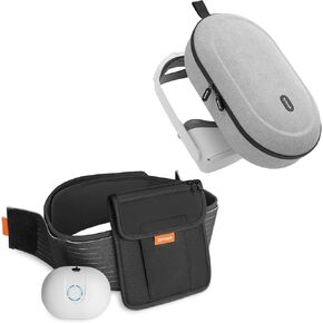 Syntech Battery Pack with Belt Pouch + Hard Carrying Case Compatible with Meta Quest 3S/3