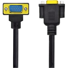 Gold Plated 90 Degree Angled Cable Male to Female Extension Cable Cord 1080P Full HD Computer Monitor Cable 0.5M(VGA M-F Right)