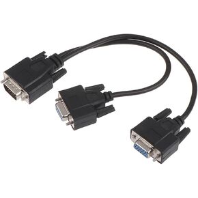 15Pin Male to 2 Svga Female Adapter Splitter Video Monitor Cable