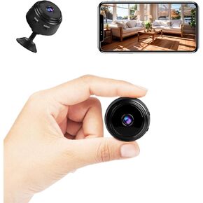 Mini WiFi Hidden Camera 2.4G with Audio, 2K HD Video Live Feed, Night Vision, No SD Card Included, Tiny Indoor Security Camera for Home, Baby/Nanny Monitor, Smart Motion Detection (A9)