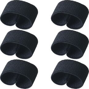 6PCS Elasticated Belt Holder Black Width 2cm Tail Webbing Clip Accessory Military Loop Buckle for Tactical Belt Management Nylon Web Backpack Shoulder Straps