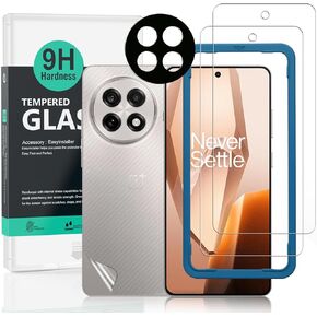 Ibywind Screen Protector For OnePlus 13R 5G 6.78"(2 Pack),9H Hardness Tempered Glass,With 1Pc Camera Lens Protector,1Pc Back Carbon Fiber Film,Easy to Install