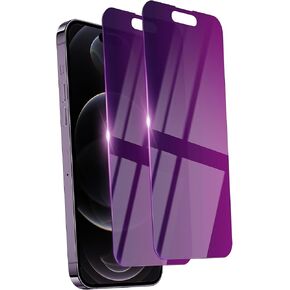 2 Pack Privacy Screen Protector for iPhone 12 Pro Max Tempered Glass 6.7'' Private Saver Anti-Spy Anti-Blue Light Eye Protection Anti-Scratch Full Coverage No Bubble