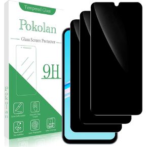 Pokolan [3 Pack Privacy Screen Protector for Samsung Galaxy A15 5G / Galaxy A15 Tempered Glass Film, Anti-Spy, Case Friendly, Bubble Free
