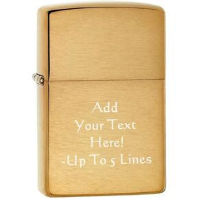 Zippo Lighter - Personalized Custom Message Engrave on Brass Windproof Lighter Antique Brass 201FB