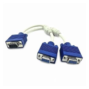 15 Pin Male to 2 Female Y Splitter Cable SVGA Monitor Adapter Extension Converter Video Cable Lead Compatible with The PC,TV 0.25m
