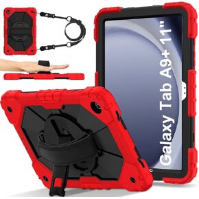 Tablet Protection Compatible with Samsung Galaxy A9 Plus 11 Inch SM-X210/SM-216/SM-X218 Full Protective Shockproof Case Multi-Function Tablet Accessory (Red+