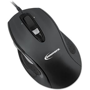 Innovera IVR61014 USB 2.0 Right Hand Use Full-Size Wired Optical Mouse - Black