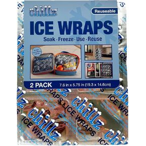 Chillz Ice Wrap: The Ultimate Flexible Ice Pack Sheet for Coolers and Lunch Boxes, Wraps Around Arms and Legs for Cold Therapy, Set of 20 Ice Wraps (10 Small, 5 Medium and 5 Large), Aqua