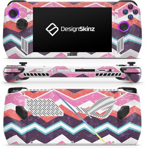Compatible with Rog Ally - PC Skin Decal Protective Scratch Resistant Vinyl Wrap Gaming Cover - Jagged Colorful Chevron in Kuwait