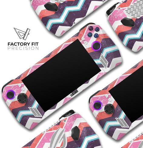 Compatible with Rog Ally - PC Skin Decal Protective Scratch Resistant Vinyl Wrap Gaming Cover - Jagged Colorful Chevron in Kuwait