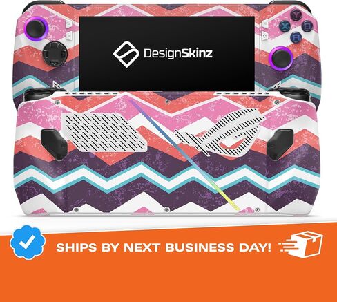 Compatible with Rog Ally - PC Skin Decal Protective Scratch Resistant Vinyl Wrap Gaming Cover - Jagged Colorful Chevron in Kuwait