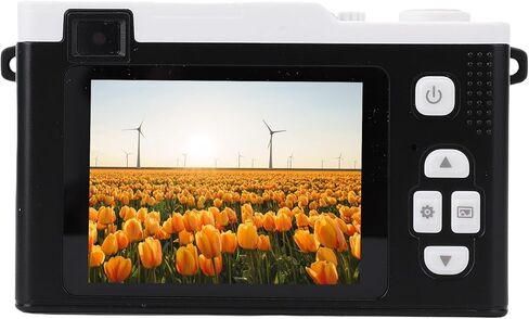 كاميرا فيديو رقمية DIYEENI ، 48 ميجابكسل HD Dual Camera مع ZOOM الرقمية 15x ، كاميرا الفيديو المضغوطة المحمولة للسفر ، نقل WIFI ، فلاش LED للضوء المنخفض (أسود) in Kuwait