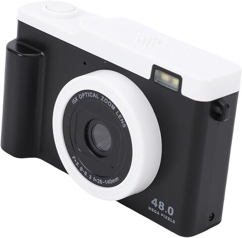 كاميرا فيديو رقمية DIYEENI ، 48 ميجابكسل HD Dual Camera مع ZOOM الرقمية 15x ، كاميرا الفيديو المضغوطة المحمولة للسفر ، نقل WIFI ، فلاش LED للضوء المنخفض (أسود) in Kuwait