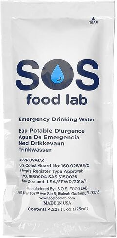 SOS 78804 Emergency Drinking Water Pouch, 125ml in Kuwait