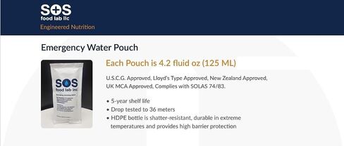 SOS 78804 Emergency Drinking Water Pouch, 125ml in Saudi Arabia