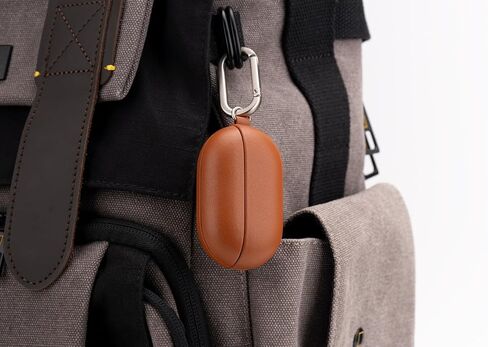 LOPIE for Beats Solo Buds Case Cover with Keychain, Handmade Case Fully-Wrapped with Top Grain Leather, Protective Hard Shell Cover for Beats Solo Buds Earbuds - Brown in Kuwait