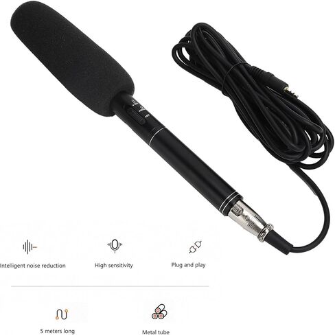 YOUTHINK Wired Recording Microphone, Black Mini Portable Mic with XLR Interface for Interviews Speeches Film TV Production (Black 28cm) in Saudi Arabia