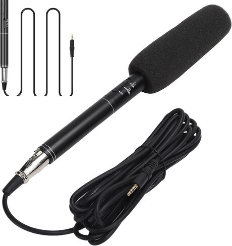 YOUTHINK Wired Recording Microphone, Black Mini Portable Mic with XLR Interface for Interviews Speeches Film TV Production (Black 28cm) in Saudi Arabia