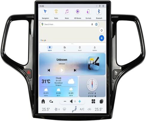 14.4 بوصة 8+128GB شاشة Tesla شاشة Android 13 وحدة راديو CAR لجيب GEEP GRAND Cherokee Multimedia Stereo Wireless Carplay ، GPS Mavigation ، وظائف OEM (سنة 2014-2023 ، أسود) in Kuwait
