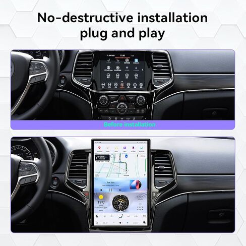 14.4 بوصة 8+128GB شاشة Tesla شاشة Android 13 وحدة راديو CAR لجيب GEEP GRAND Cherokee Multimedia Stereo Wireless Carplay ، GPS Mavigation ، وظائف OEM (سنة 2014-2023 ، أسود) in Kuwait