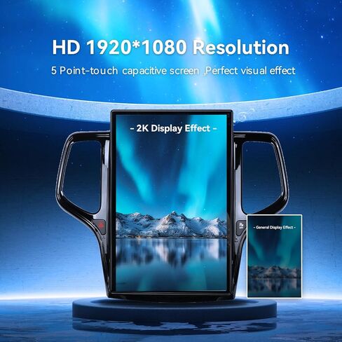14.4 بوصة 8+128GB شاشة Tesla شاشة Android 13 وحدة راديو CAR لجيب GEEP GRAND Cherokee Multimedia Stereo Wireless Carplay ، GPS Mavigation ، وظائف OEM (سنة 2014-2023 ، أسود) in Kuwait