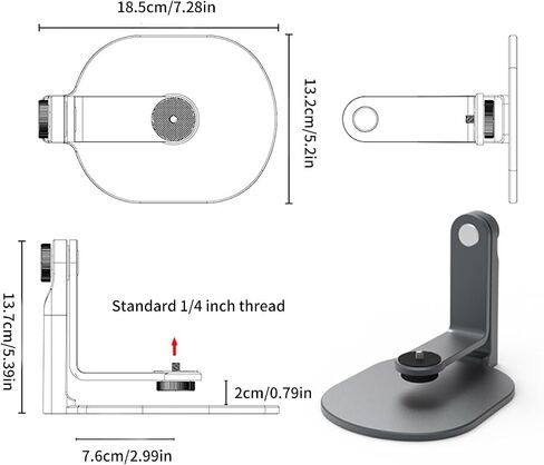 Tabletop Projector Holder Stand with 360Degree Flexible Adjustment and Metal Projector Desk Bracket Safe in Kuwait