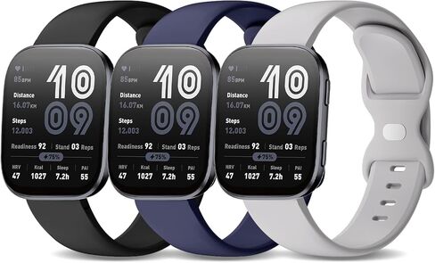 3 Pack 22mm Silicone Sport Watch Bands Compatible with Amazfit Bip 6/Bip 5,Soft Waterproof Replacement Strap for Amazfit GTR 4/3 Pro/3/2/2e/GTR 47mm/Balance/Cheetah Women Men in Kuwait