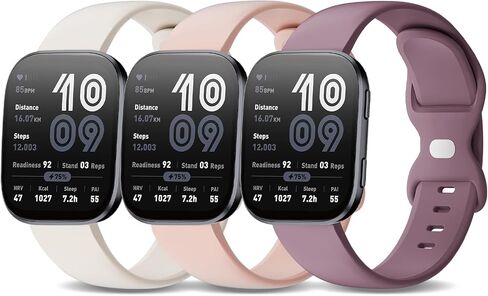 3 Pack 22mm Silicone Sport Watch Bands Compatible with Amazfit Bip 6/Bip 5,Soft Waterproof Replacement Strap for Amazfit GTR 4/3 Pro/3/2/2e/GTR 47mm/Balance/Cheetah Women Men in Kuwait