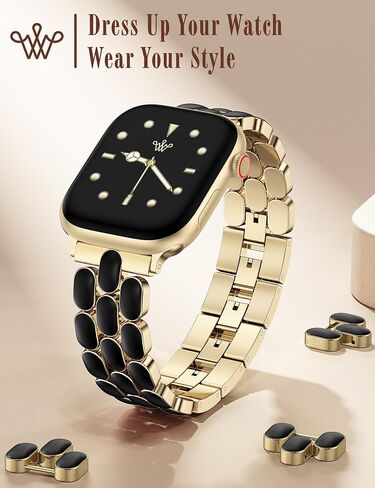 سوار معدني Wearlizer متوافق مع نطاقات ساعة Apple للنساء 41/40/38/42/44/45/46/49 مم ، حزام من الفولاذ المقاوم للصدأ مجوهرات ، مينا مجوهرات ، سلسلة IWATCH ULTRA SE 10/9/8/7/5/4/3/2/1 in Saudi Arabia