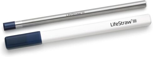 LifeStraw Sip - قش شرب من الفولاذ المقاوم للصدأ قابل لإعادة الاستخدام مع حقيبة حمل، يزيل المواد البلاستيكية الدقيقة والبكتيريا والطفيليات للسفر والاستخدام اليومي، Laguna Teal in Saudi Arabia