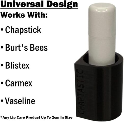 حامل مرطب الشفاه الرائع | يناسب Chapstick & Burt's Bees للسيارات وسيارات الدفع الرباعي والشاحنات - ملحق السيارة (أسود) in Saudi Arabia