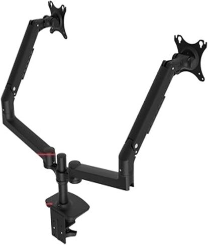 DL-8012II-D Aluminum Clamp 17-38" Double LCD Monitor Bracket Table Holder Mechanical Spring Arm Notebook 2 Arms 3-11KG(3-11kg 300mm Silver) in Saudi Arabia