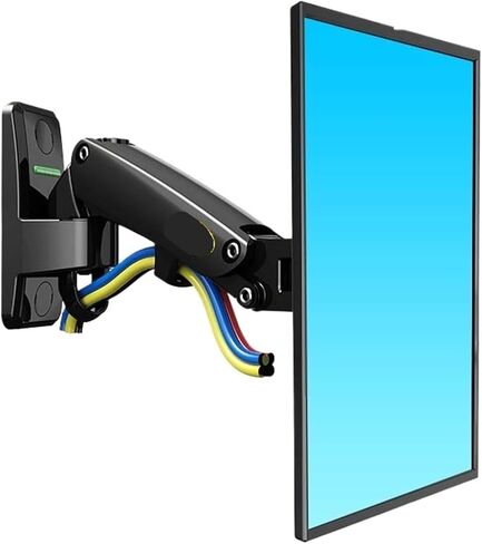F120 17-27 Inch Gas Spring TV Wall Mount Bracket LCD Monitor Stand Aluminum Arm Bracket 360 Degree Rotation(Matte with Adaptor) in Saudi Arabia